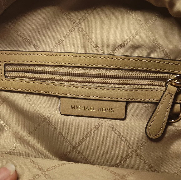 Michael Kors Cream Dome Backpack with Textured Finish - Picture 3 of 7